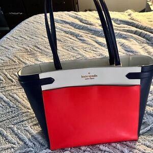 Kate Spade Red and Blue Tote Bag